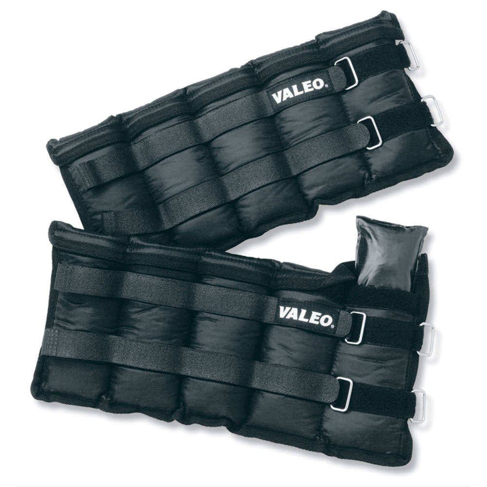 VALEO 10 LB. ADJUSTABLE ANKLE/WRIST WEIGHTS BLACK PAIR